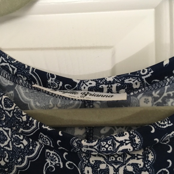 Navy Printed Pocket Tee Dress - Picture 3 of 4